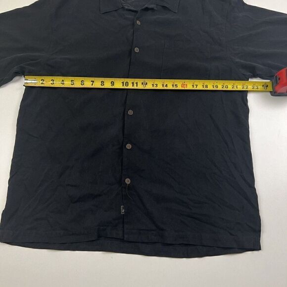 VTG Tommy Bahama Shirt Mens Large Black Silk Button Up Camp Hawaiian Beach Fish0 - Picture 6 of 8